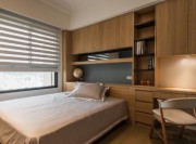 低調(diào)美觀日式風格120平米四居室臥室飄窗裝修效果圖