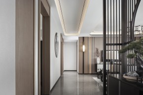 新中式三居室玄關(guān)過(guò)道裝修效果圖